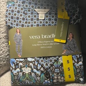 New Vers Bradley Pajama Set Notch Color & Pant 100% Cotton Green S NWT